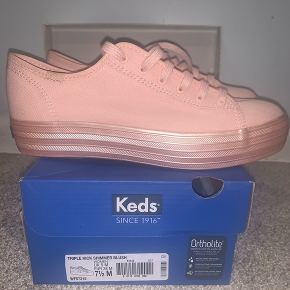 Keds Shoes - KEDS TRIPLE KICK SHIMMER BLUSH